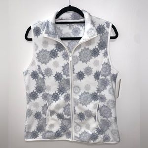 Croft & Barrow Fleece Snowflake Vest Size Small
